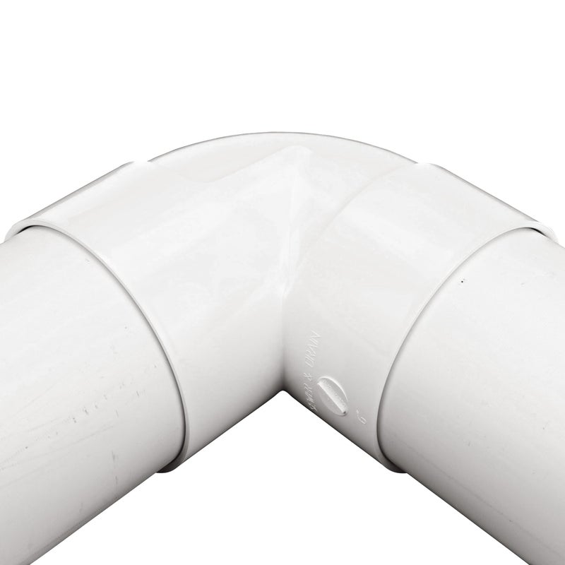 NDS زاوية 90 درجة NDS 6P02 PVC، 6 إنش، لتوصيلات هاب × هاب باللحام، للاستخدام مع أنابيب الصرف الصحي والتصريف 6 إنش، بيضاء - Image 4